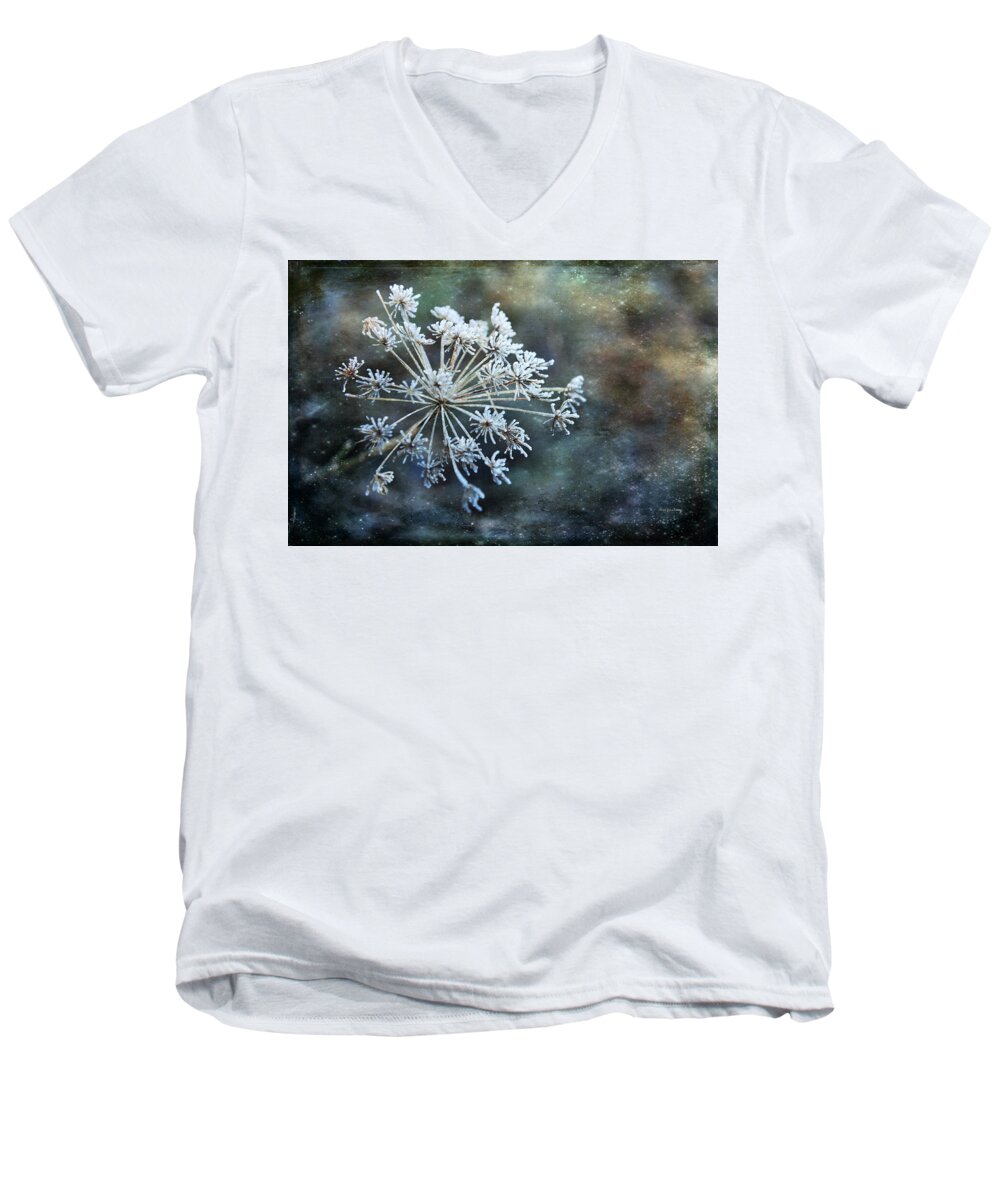 Nature Men's V-Neck T-Shirt featuring the photograph Winter Flower by Randi Grace Nilsberg