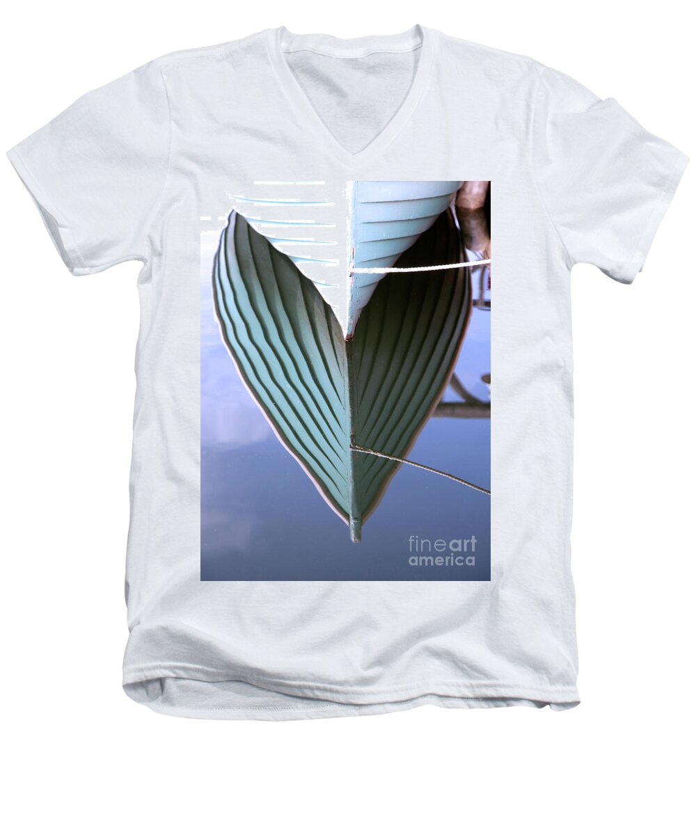Wooden Men's V-Neck T-Shirt featuring the photograph Wooden Boat by Jennifer Camp