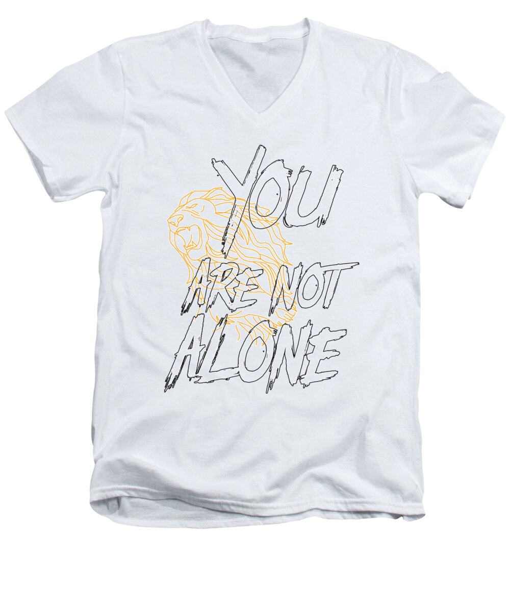 Jesus Men's V-Neck T-Shirt featuring the photograph You are not alone by Payet Emmanuel