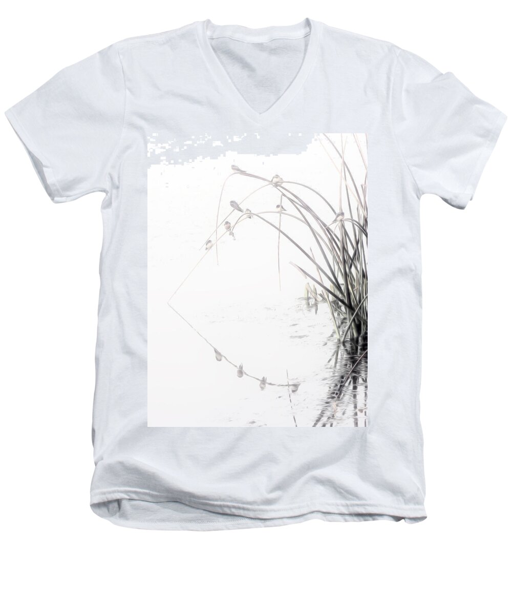 Nature Men's V-Neck T-Shirt featuring the digital art Zen Streamside by William Horden