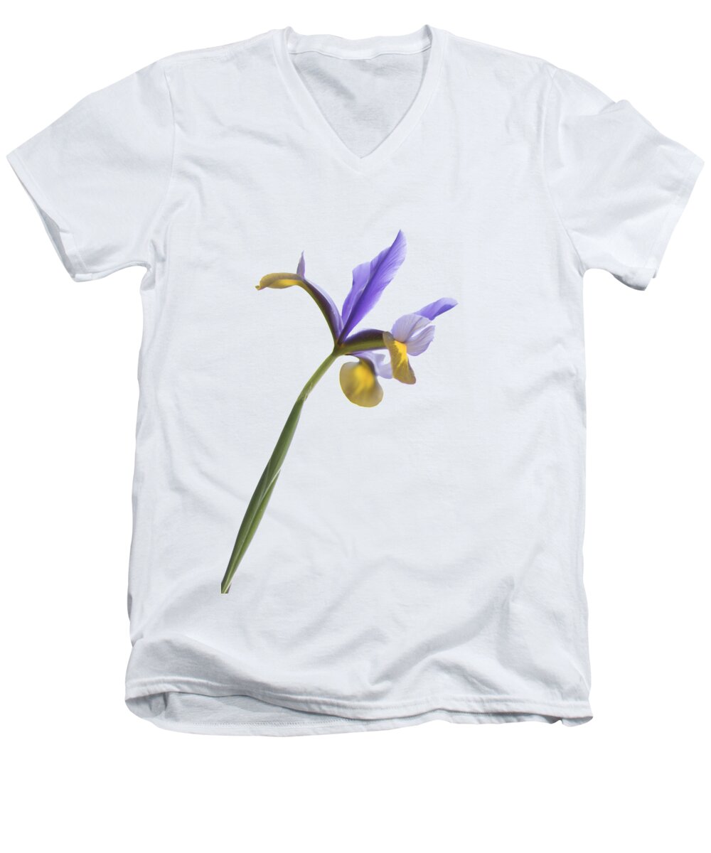 Iris Men's V-Neck T-Shirt featuring the photograph Iris on a transparent background #1 by Terri Waters