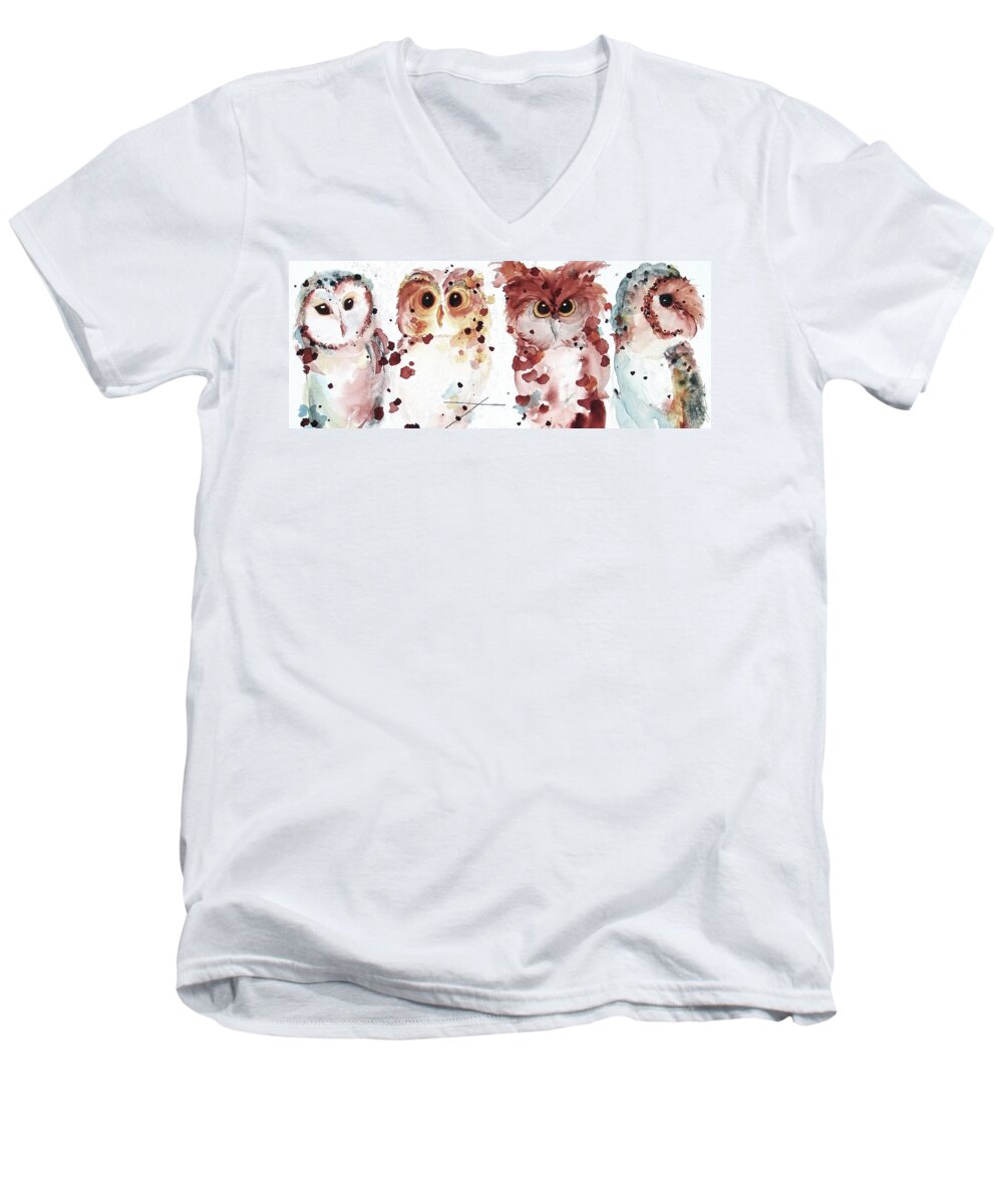 Colorado Men's V-Neck T-Shirt featuring the painting The Gang by Dawn Derman