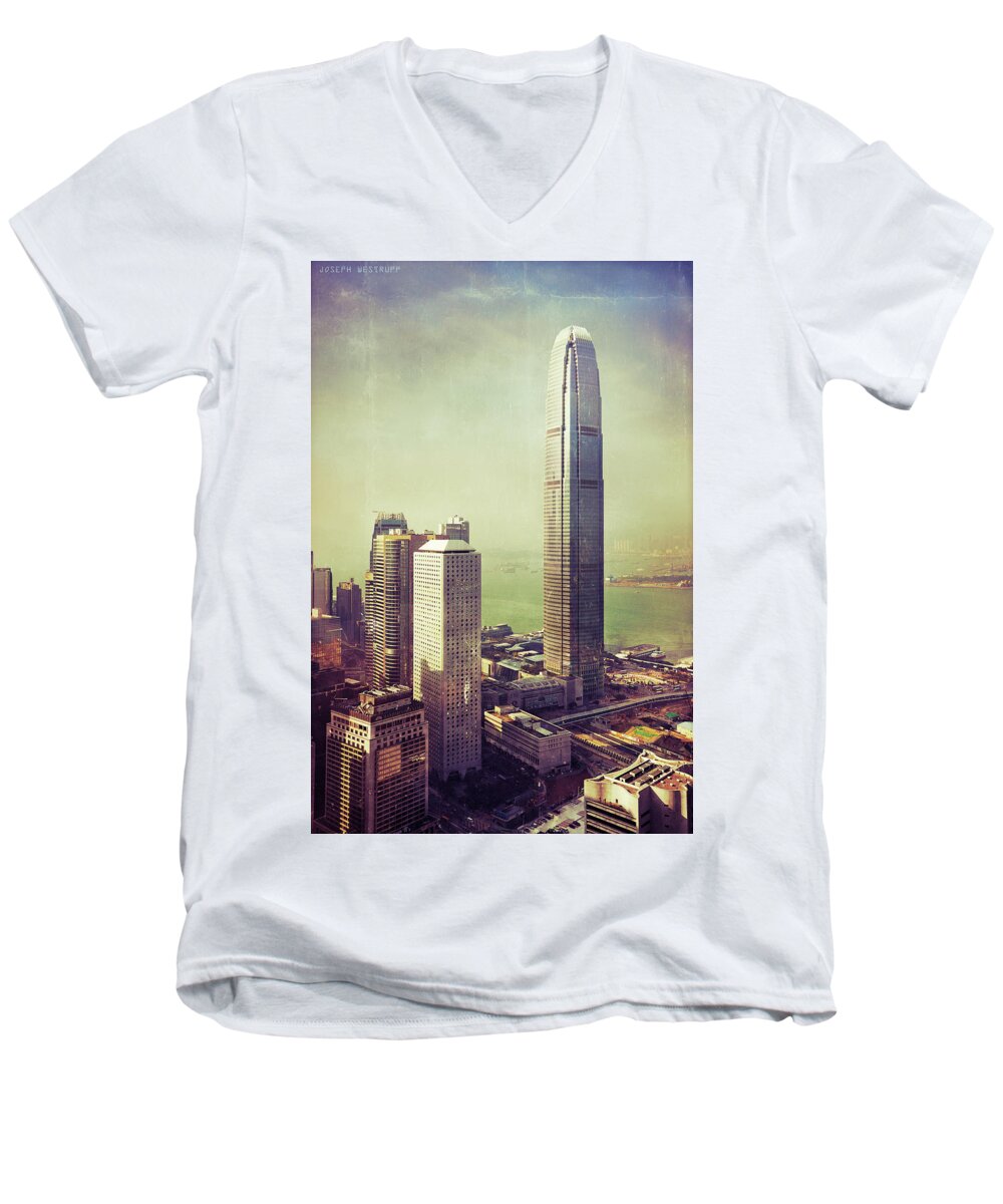 Hong Kong Men's V-Neck T-Shirt featuring the photograph 88 Floors by Joseph Westrupp