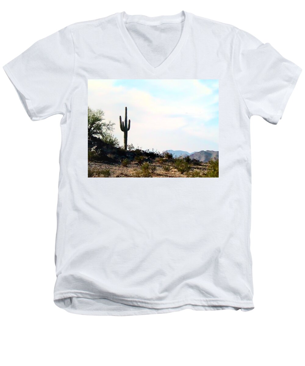 Arizona Men's V-Neck T-Shirt featuring the photograph Airizona Home Sweet Home by Judy Kennedy