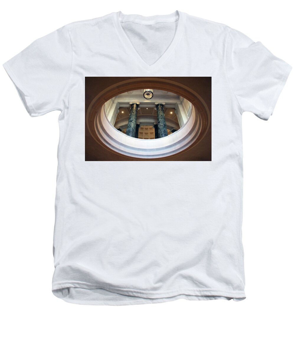Architecture Men's V-Neck T-Shirt featuring the photograph An Oculus by Cora Wandel