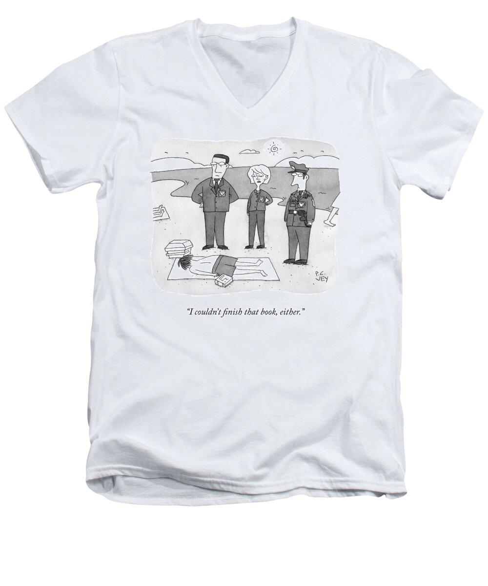 i Couldn't Finish That Book Either. Died Men's V-Neck T-Shirt featuring the drawing Beach Read by Peter C Vey