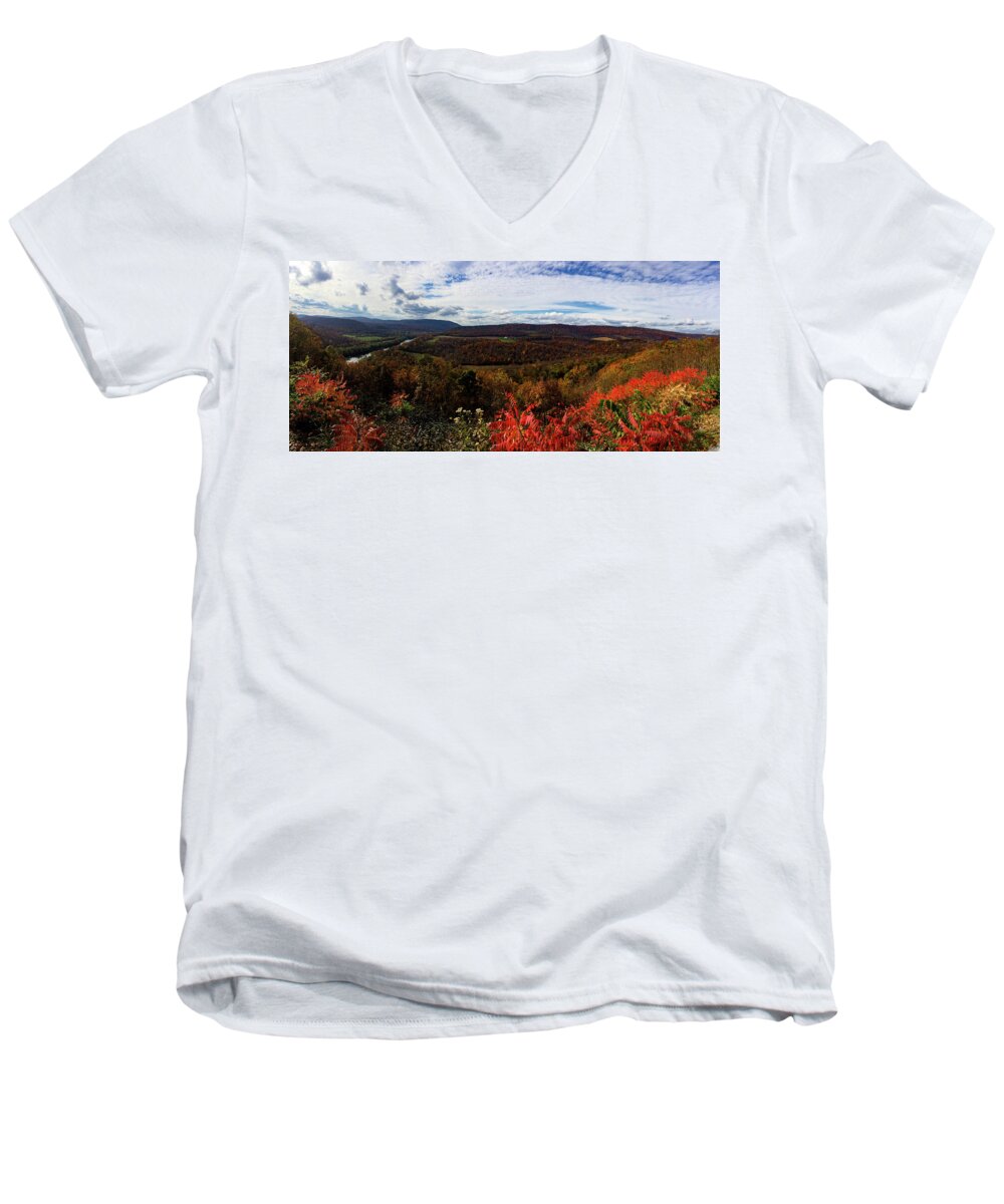 Panoramic Men's V-Neck T-Shirt featuring the photograph Berkeley Springs Overlook by Natural Vista Photo - Matt Sexton