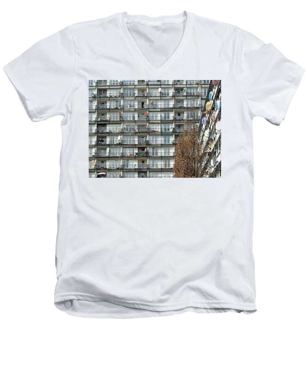 Berlin Men's V-Neck T-Shirt featuring the photograph Berlin Facade #1 by Jonathan Thompson