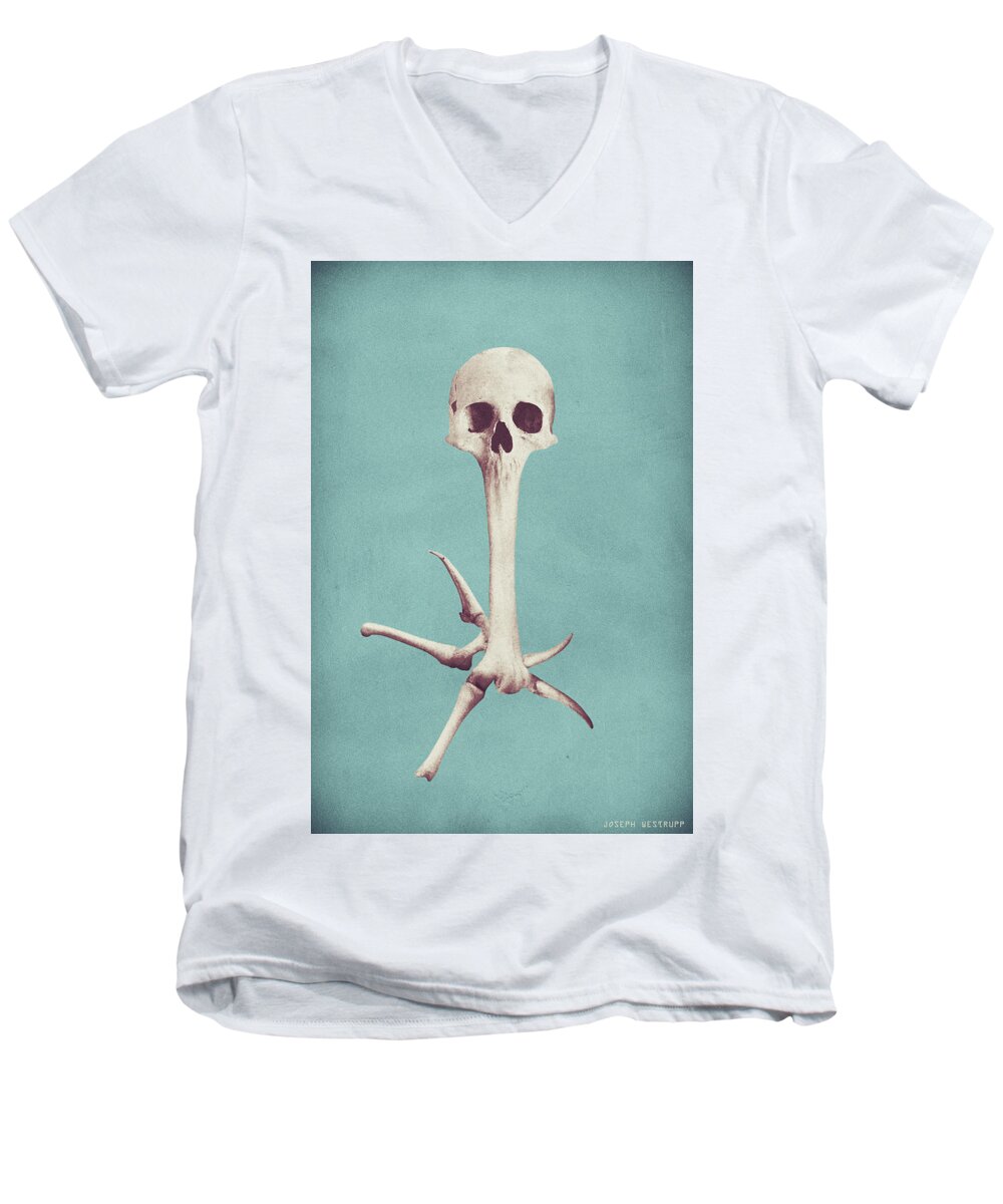 Skull Men's V-Neck T-Shirt featuring the photograph Blue Syzygy by Joseph Westrupp