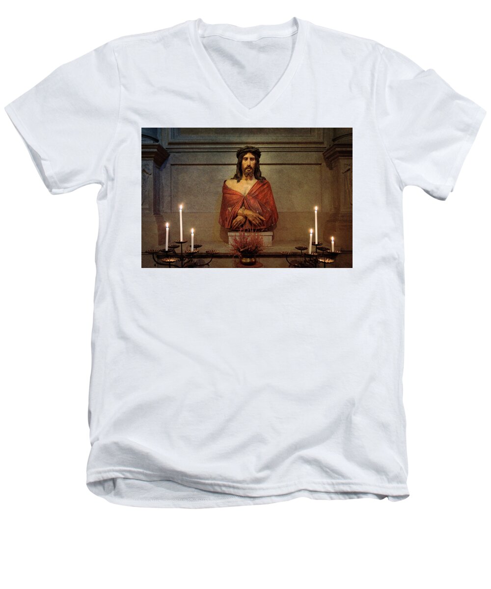 Sacred Men's V-Neck T-Shirt featuring the photograph Churches of Florence by Andy Romanoff