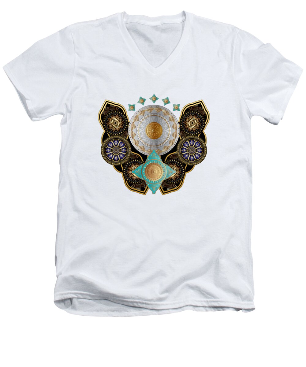 Mandala Men's V-Neck T-Shirt featuring the digital art Circumplexical N0 3662 by Alan Bennington