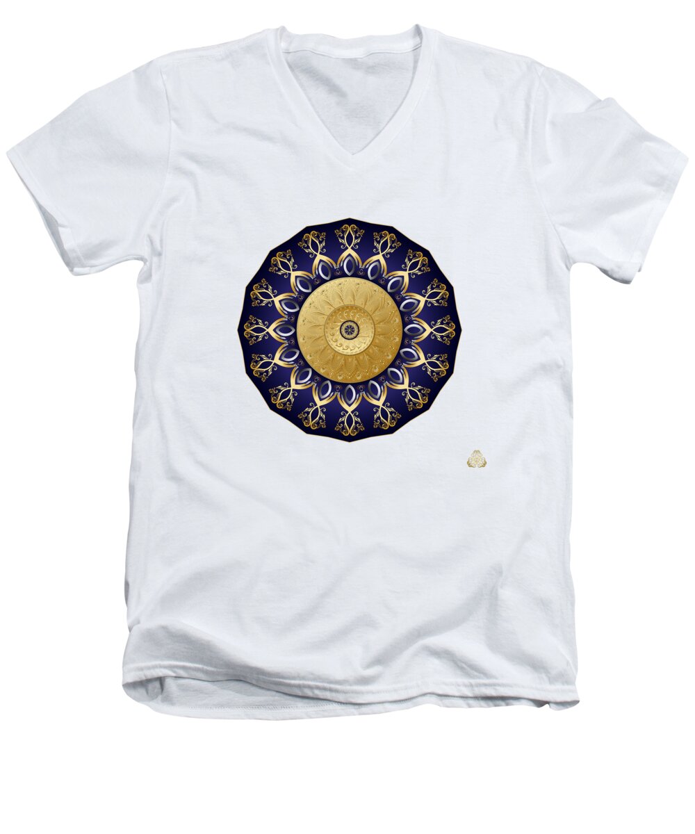 Mandala Men's V-Neck T-Shirt featuring the digital art Circumplexical No 4025 by Alan Bennington