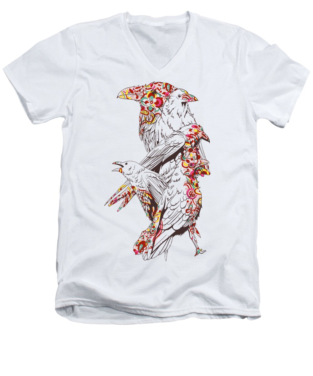 Bird Men's V-Neck T-Shirt featuring the digital art Cool Bird Illustration by Matthias Hauser