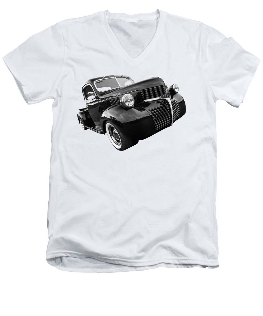 Dodge Truck Men's V-Neck T-Shirt featuring the photograph Dodge Truck 1947 Side View by Gill Billington