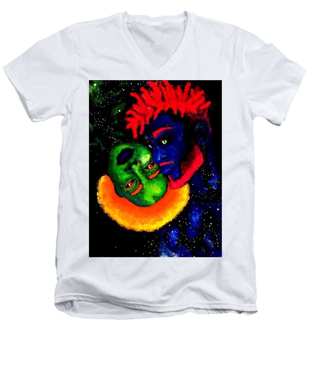Black Art Men's V-Neck T-Shirt featuring the photograph Galaxy Darkness by Maia Micou