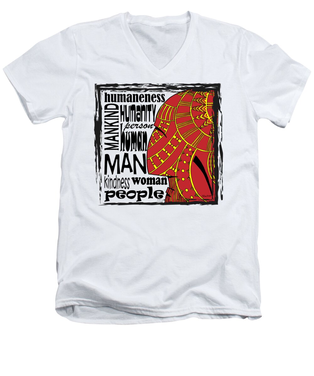 Human Men's V-Neck T-Shirt featuring the digital art Human being by Piotr Dulski