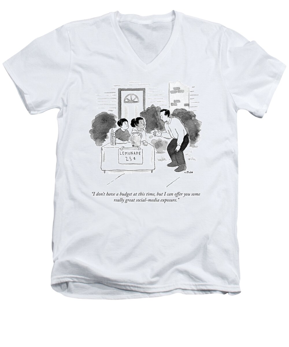 i Don't Have A Budget At This Time Men's V-Neck T-Shirt featuring the drawing Lemonade Budget by Emily Flake