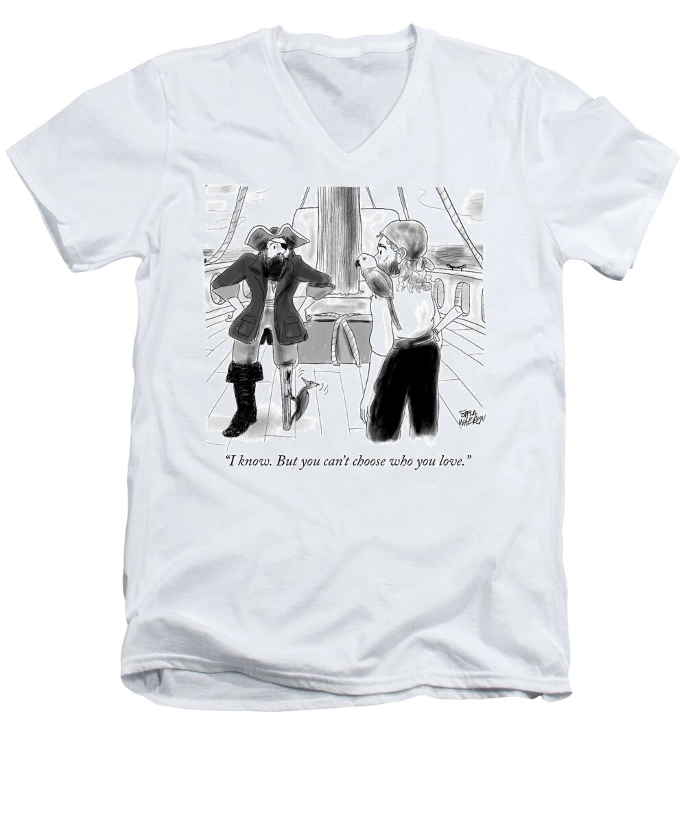 i Know. But You Can't Choose Who You Love. Men's V-Neck T-Shirt featuring the drawing Love by Sofia Warren