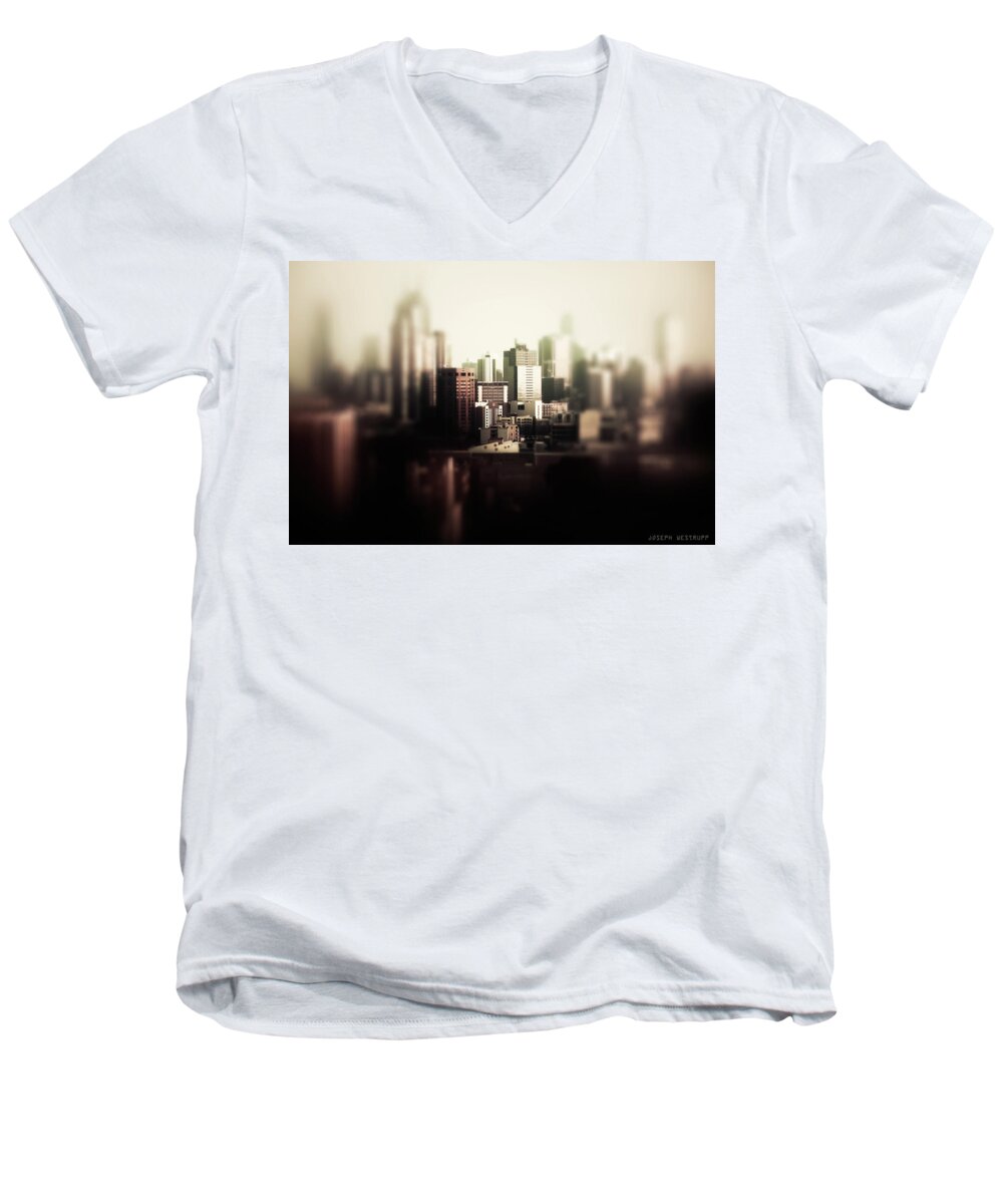 Australia Men's V-Neck T-Shirt featuring the photograph Melbourne Towers by Joseph Westrupp