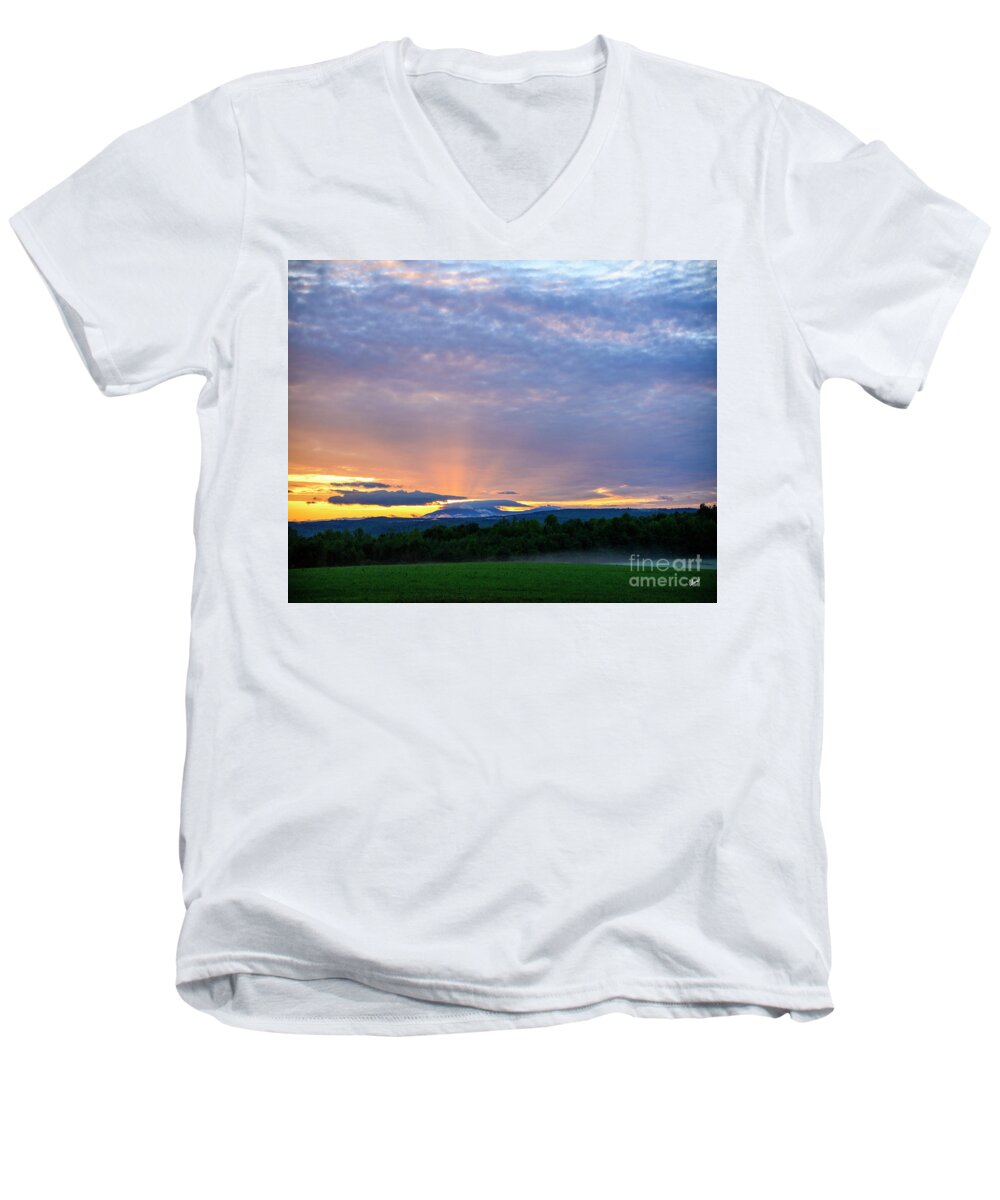 Maine Men's V-Neck T-Shirt featuring the photograph Rays by Alana Ranney