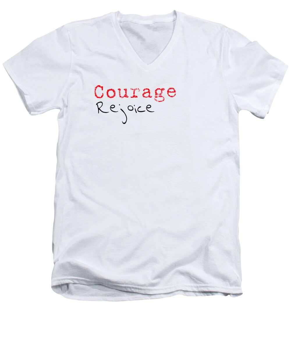 Jesus Men's V-Neck T-Shirt featuring the digital art Rejoice And Take \Courage/ by Payet Emmanuel