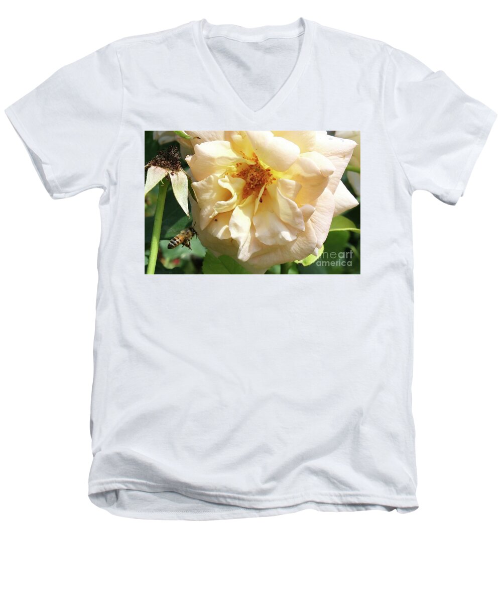 Rose Men's V-Neck T-Shirt featuring the photograph Rose in Brooklyn by Flavia Westerwelle