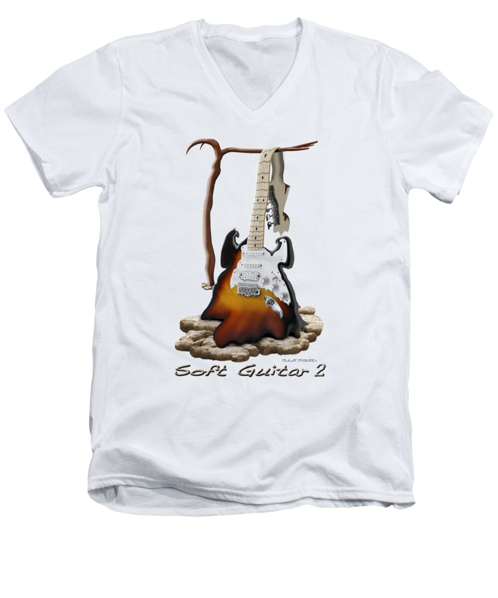 Rock And Roll Men's V-Neck T-Shirt featuring the photograph Soft Guitar 2 by Mike McGlothlen