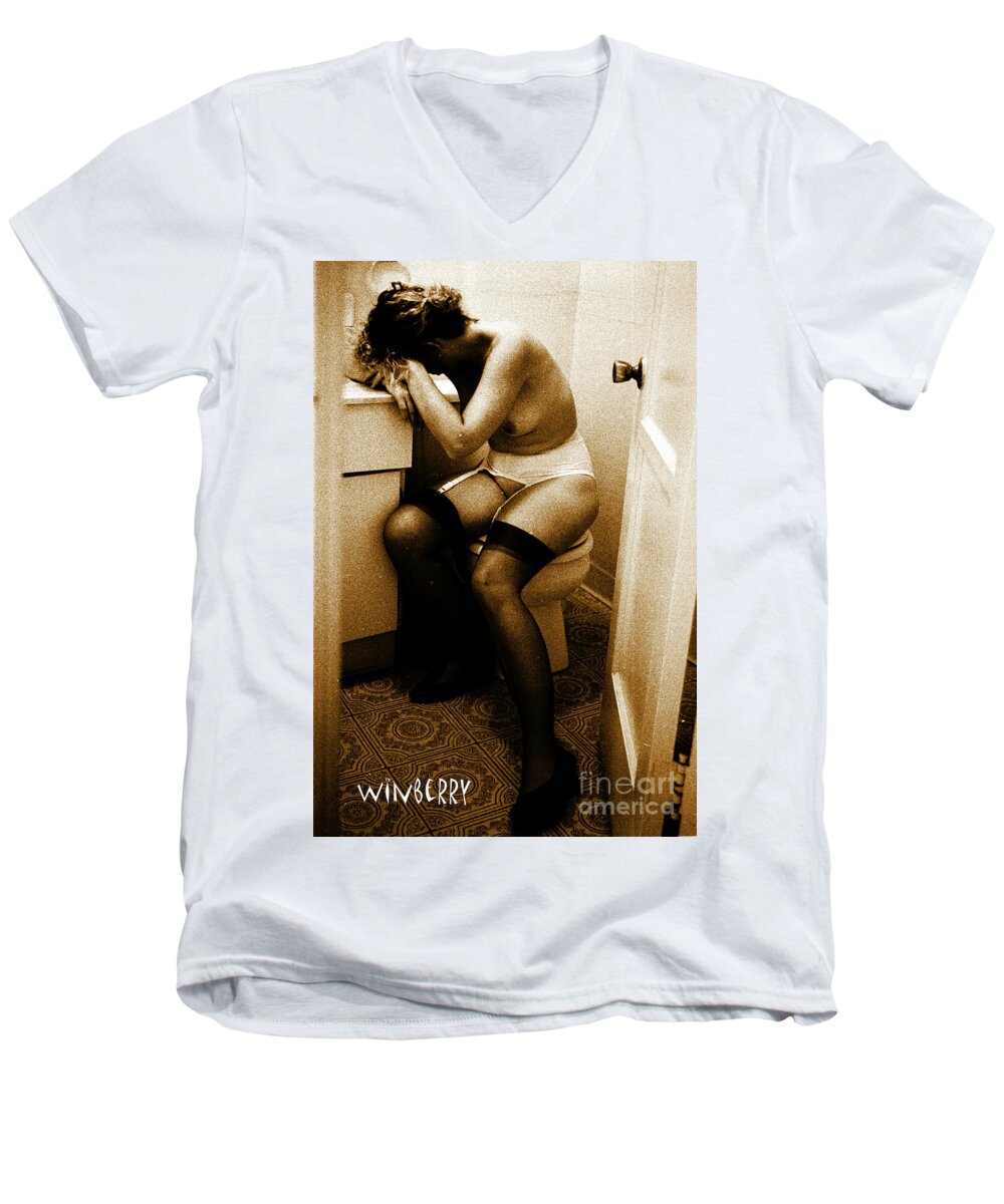 Tinted Bw Men's V-Neck T-Shirt featuring the digital art Tinted BW #19 by Bob Winberry