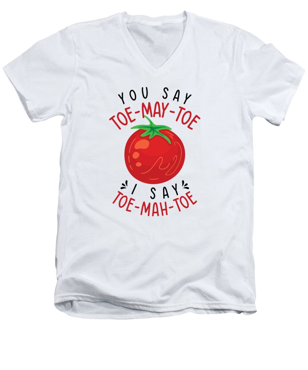 Tomato Garden Men's V-Neck T-Shirt featuring the digital art Tomato Gardening Lover Funny Gardener #26 by Toms Tee Store
