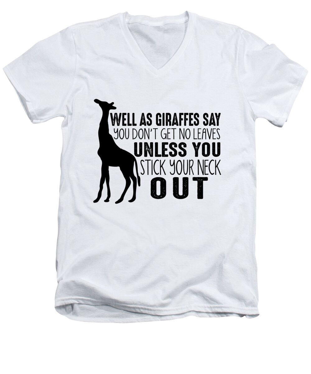 Giraffes Men's V-Neck T-Shirt featuring the digital art As Giraffes Say by Jacob Zelazny