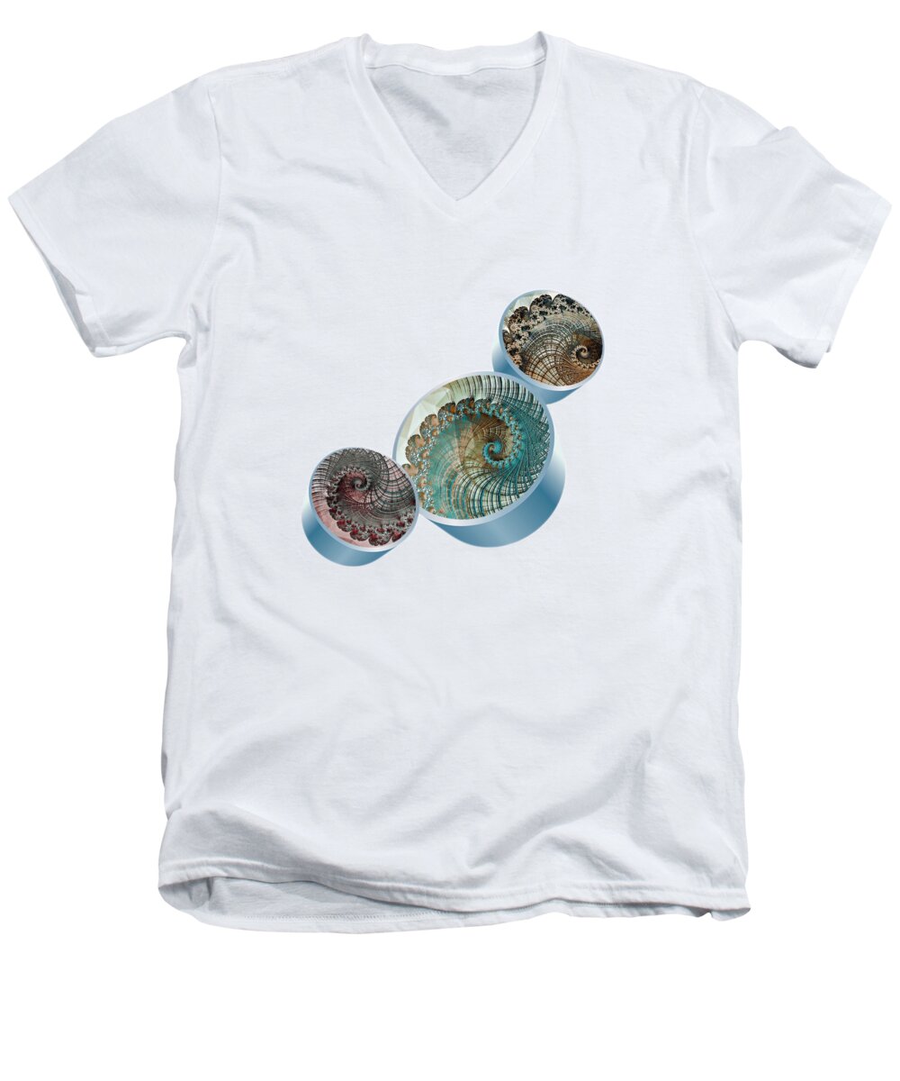 Fractal Geometro Ii Men's V-Neck T-Shirt featuring the digital art Fractal Geometro 2 by Susan Maxwell Schmidt