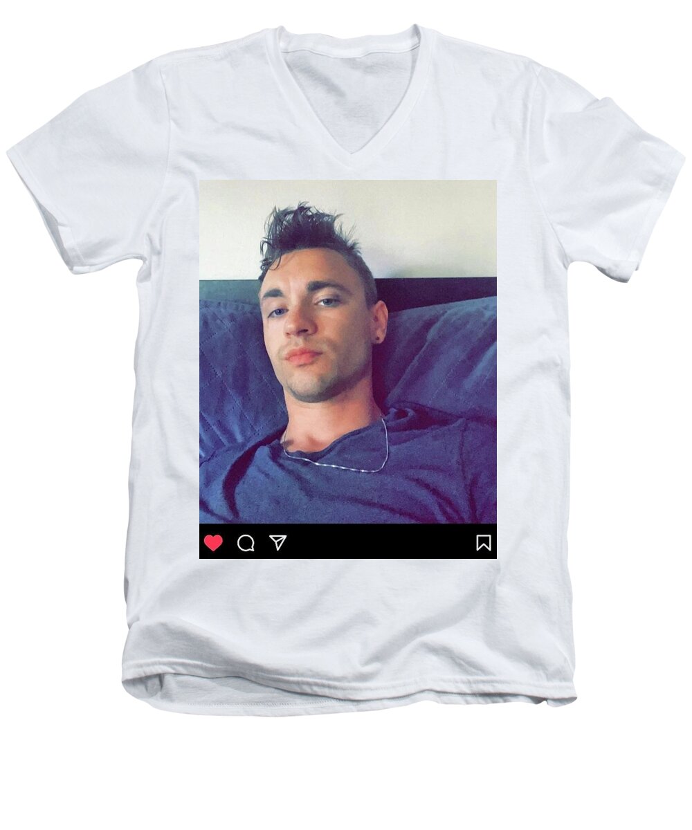 Gay Men's V-Neck T-Shirt featuring the photograph Gay Privilege by Leslie Byrne
