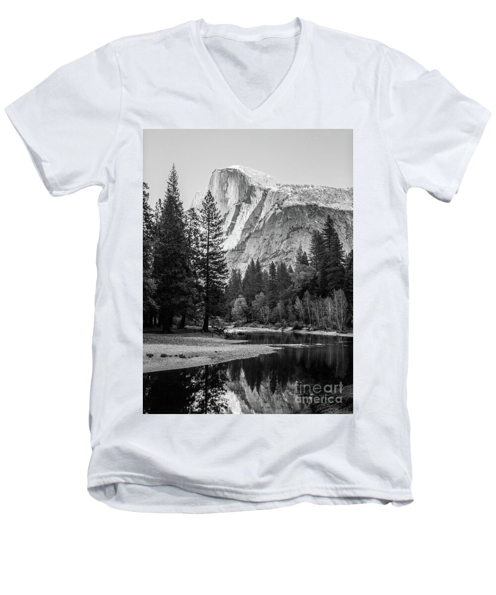 Yosemite Men's V-Neck T-Shirt featuring the photograph Half dome by Paul Quinn