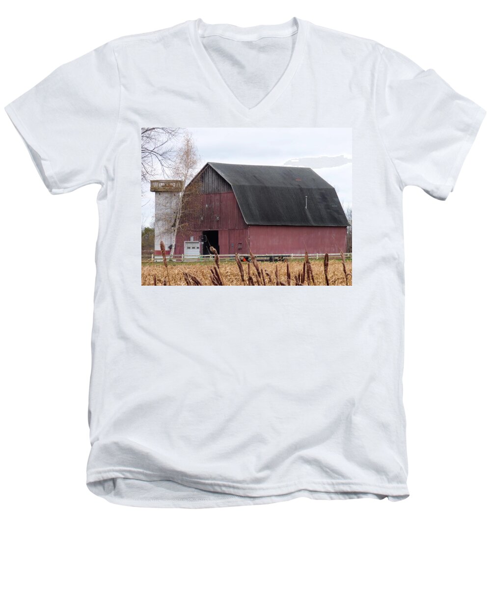 Barn Men's V-Neck T-Shirt featuring the photograph I Can See For Miles by Scott Ward