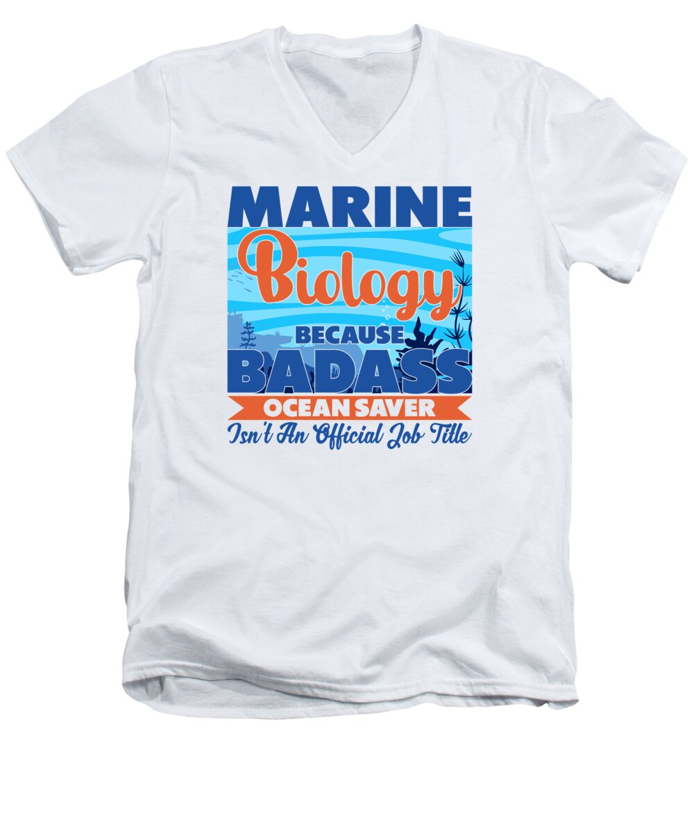 Marine Biologist Men's V-Neck T-Shirt featuring the digital art Marine Biologist Ocean Animals Marine Life by Toms Tee Store