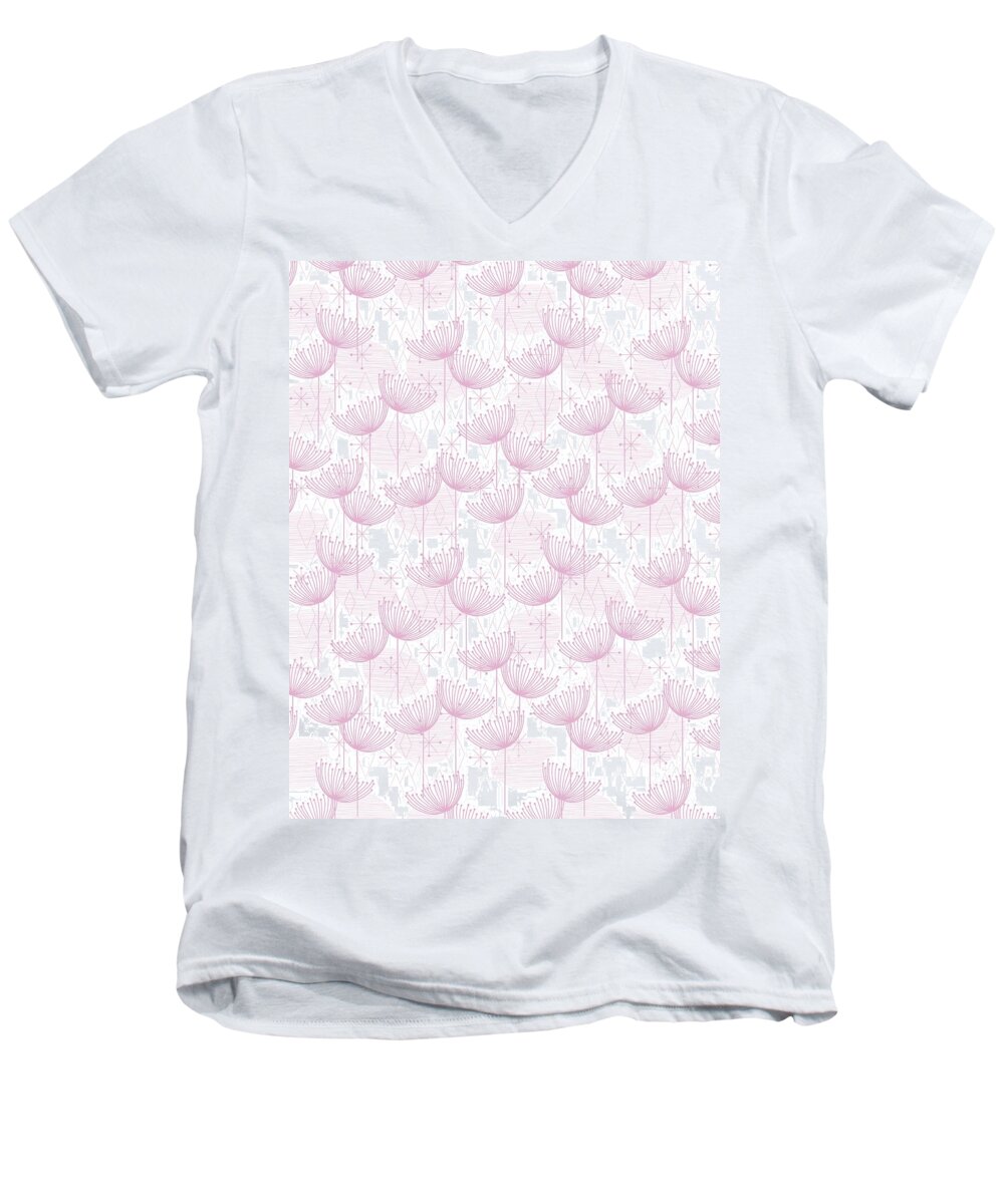 Surface Pattern Men's V-Neck T-Shirt featuring the digital art Mellow Dreams by Trilby Cole