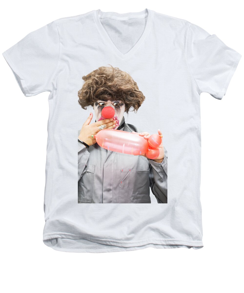 Rude Men's V-Neck T-Shirt featuring the photograph Naughty Thoughty by Jorgo Photography