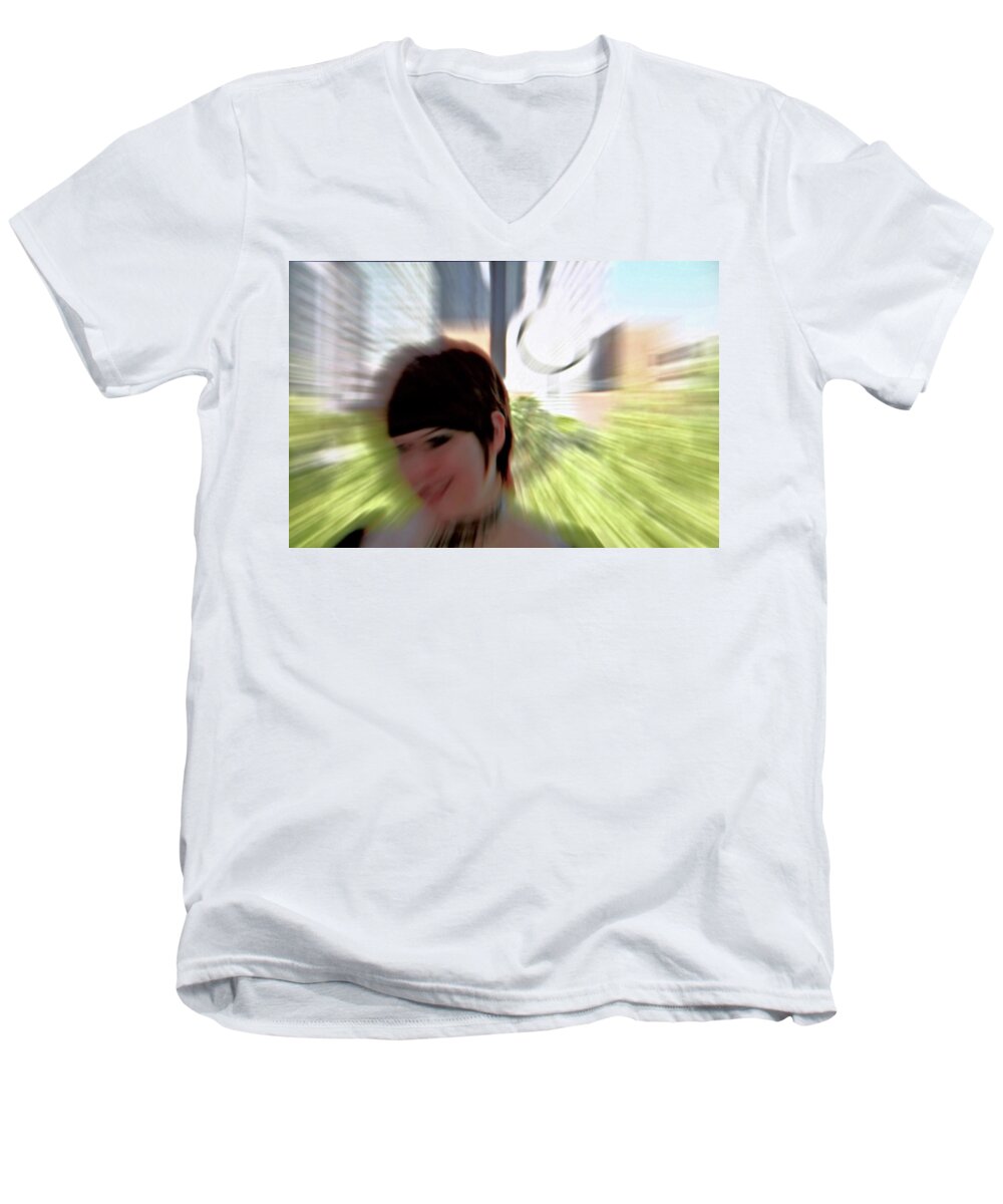 Woman Men's V-Neck T-Shirt featuring the photograph Perception by Nick David