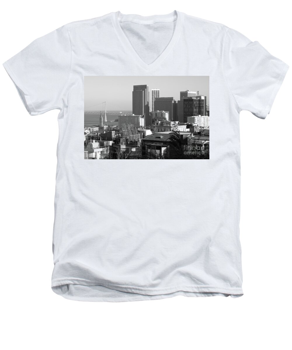 San Francisco Men's V-Neck T-Shirt featuring the photograph San Francisco View by Aidan Moran