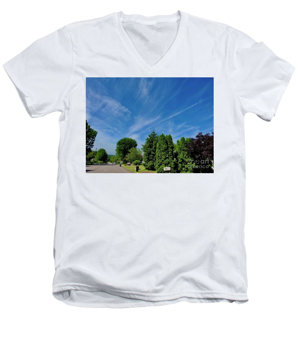 Trees Men's V-Neck T-Shirt featuring the photograph Trees of Winton, Summer by Kate Conaboy