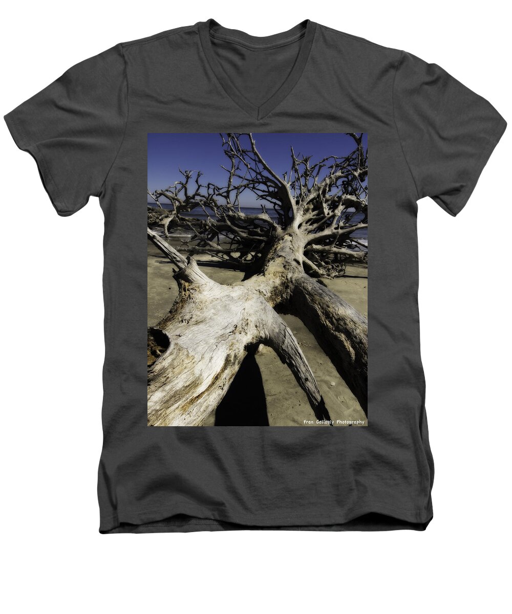 Georgia Men's V-Neck T-Shirt featuring the photograph Driftwood #1 by Fran Gallogly