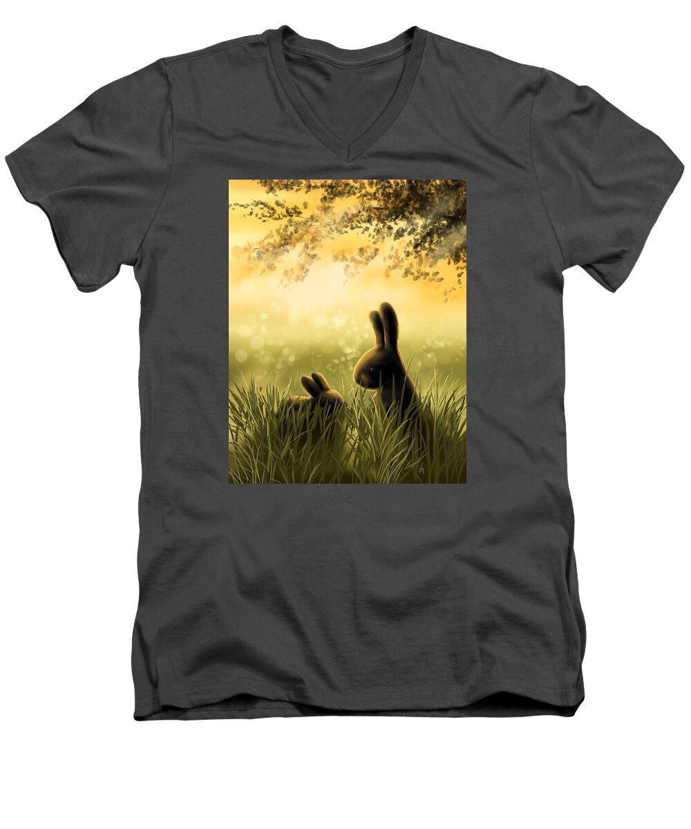 Love Men's V-Neck T-Shirt featuring the painting Love #1 by Veronica Minozzi