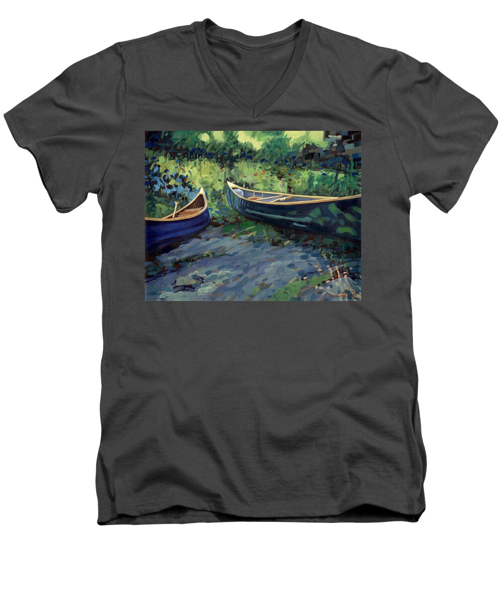 Chadwick Men's V-Neck T-Shirt featuring the painting Paradise #1 by Phil Chadwick