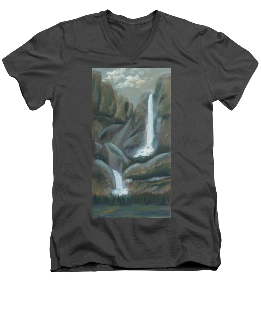 Gail Daley Men's V-Neck T-Shirt featuring the painting Tears Of The Moon #2 by Gail Daley