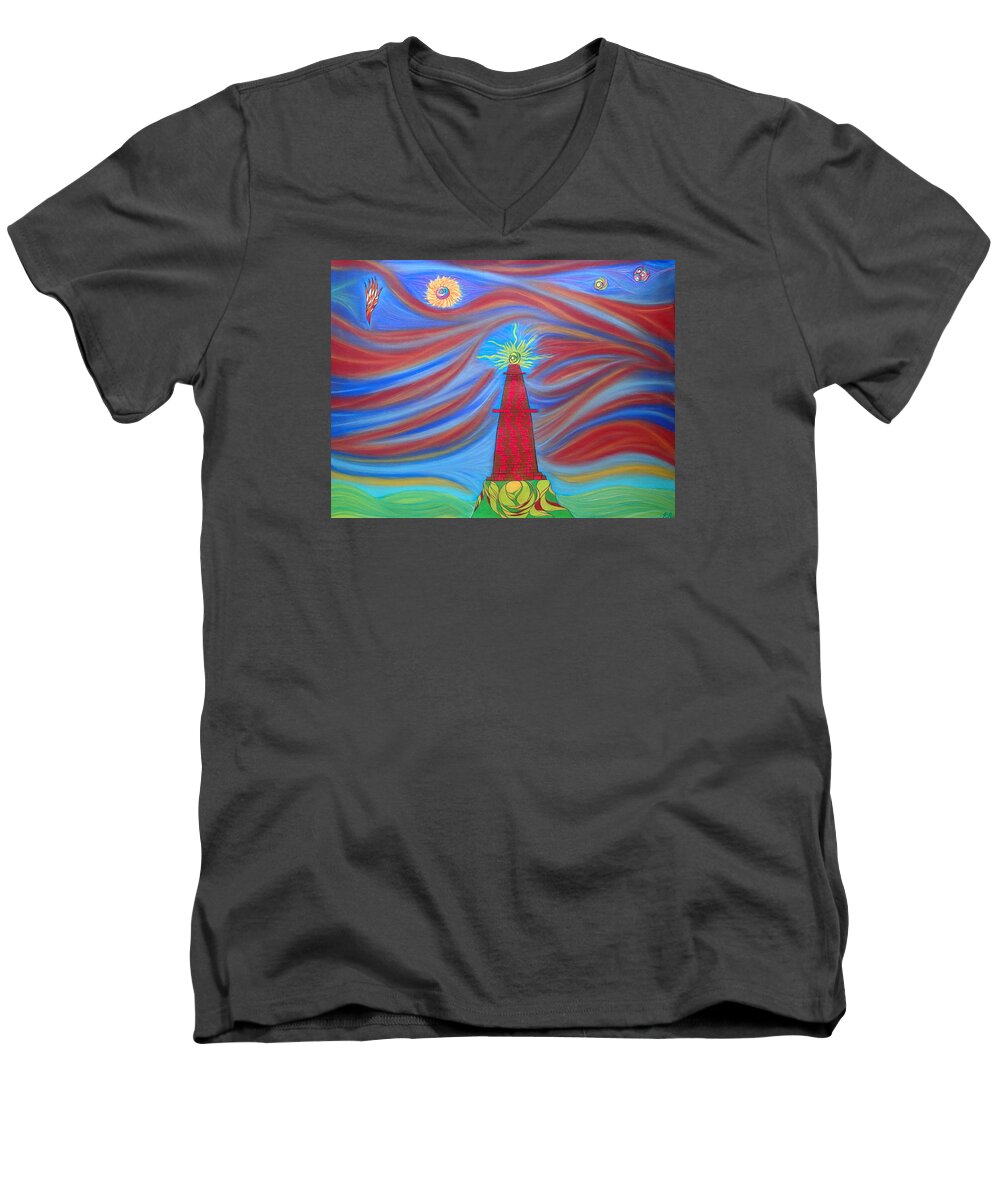 Pastel Men's V-Neck T-Shirt featuring the pastel 1Kin by Robert Nickologianis