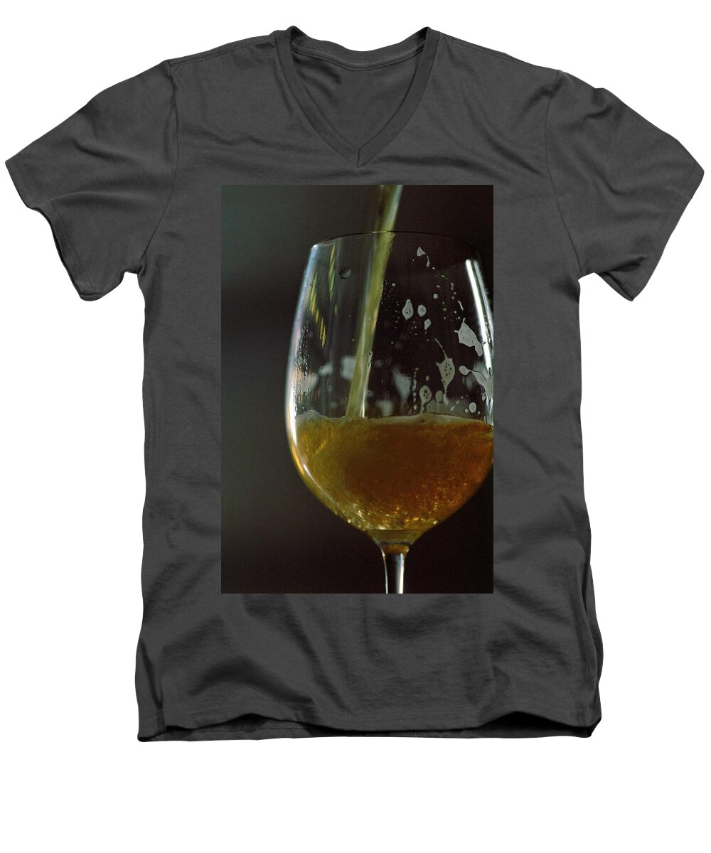 Beverage Men's V-Neck T-Shirt featuring the photograph A Glass Of Beer #2 by Romulo Yanes