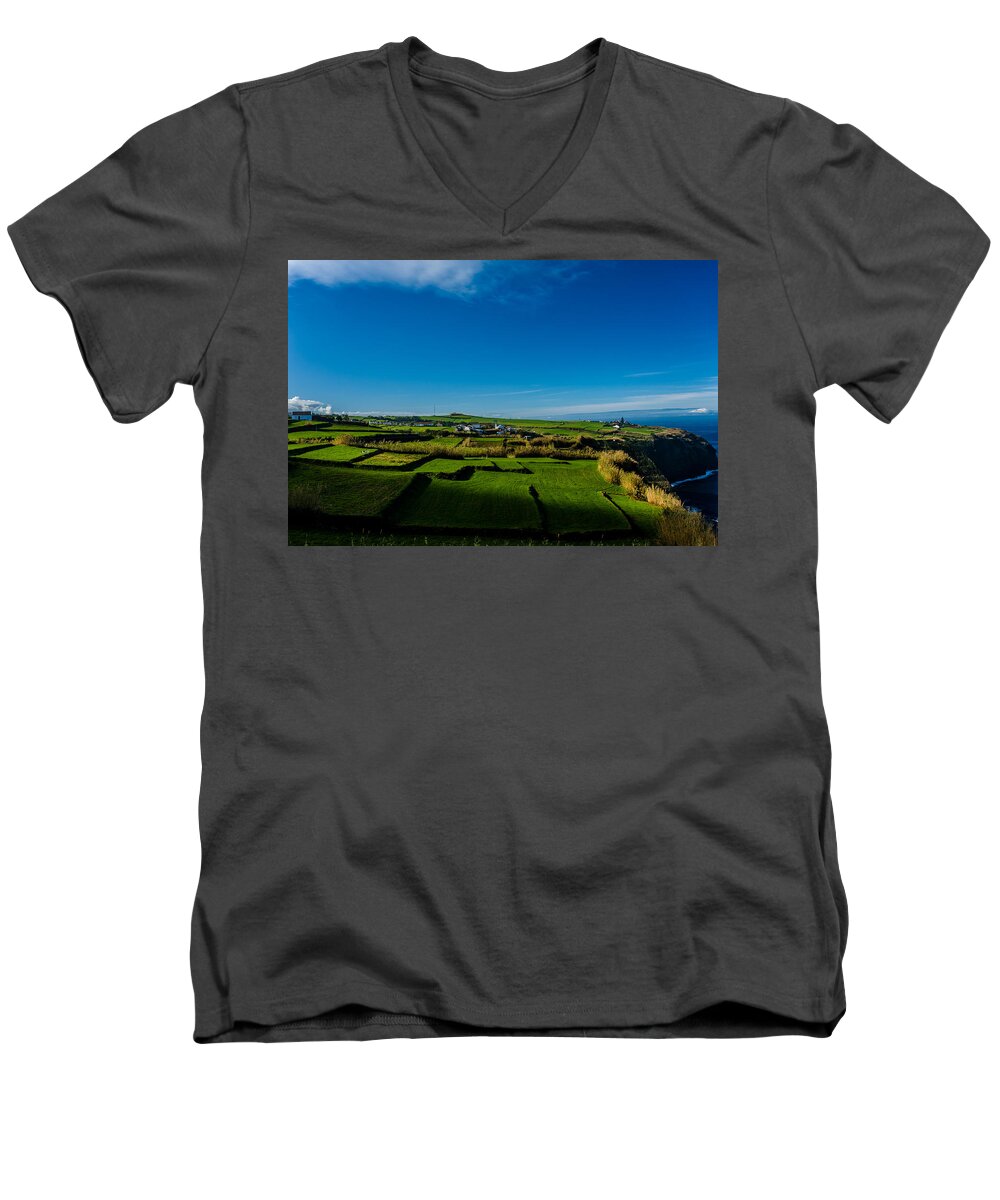 Art Men's V-Neck T-Shirt featuring the photograph Fields of Green and Yellow #2 by Joseph Amaral