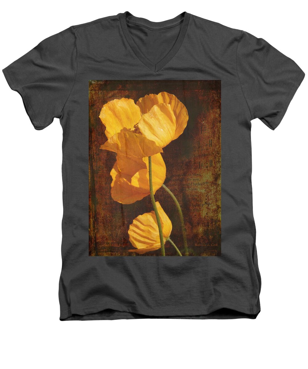 Icelandic Poppy Men's V-Neck T-Shirt featuring the photograph Icelandic Poppy by Bellesouth Studio