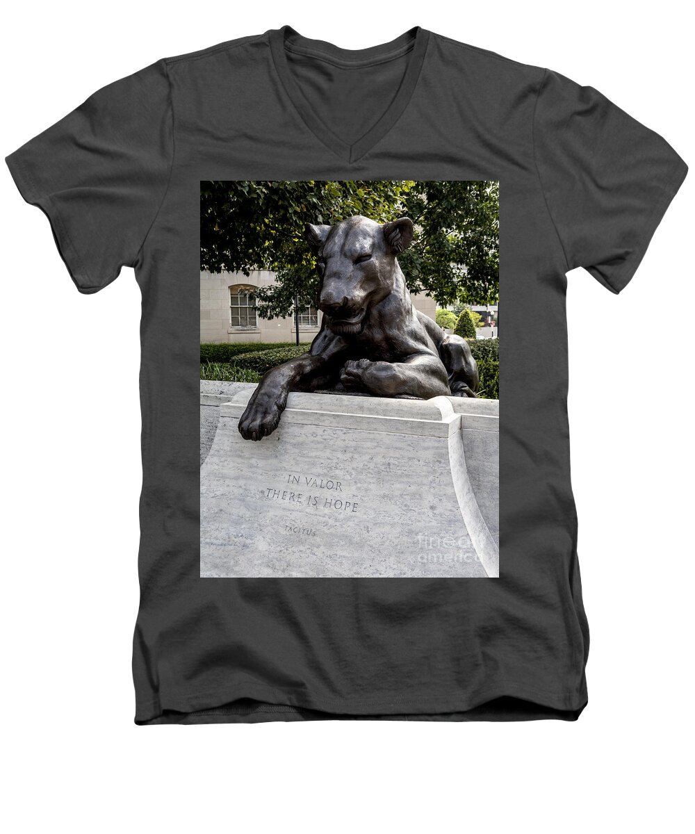 Commemorate Men's V-Neck T-Shirt featuring the photograph At the National Law Enforcement Officers Memorial in Washington DC #3 by William Kuta