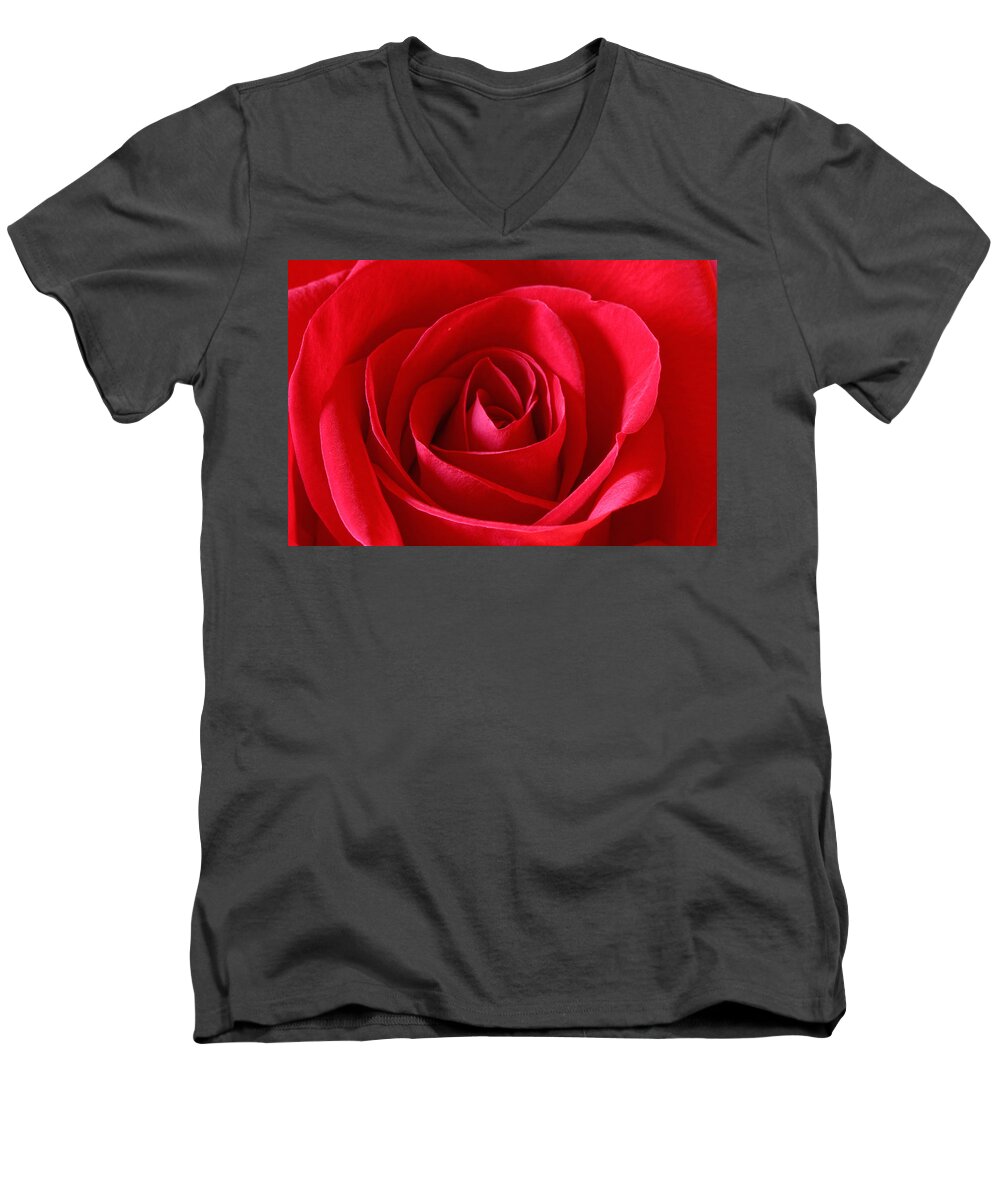Background Men's V-Neck T-Shirt featuring the photograph Red Rose #3 by Peter Lakomy